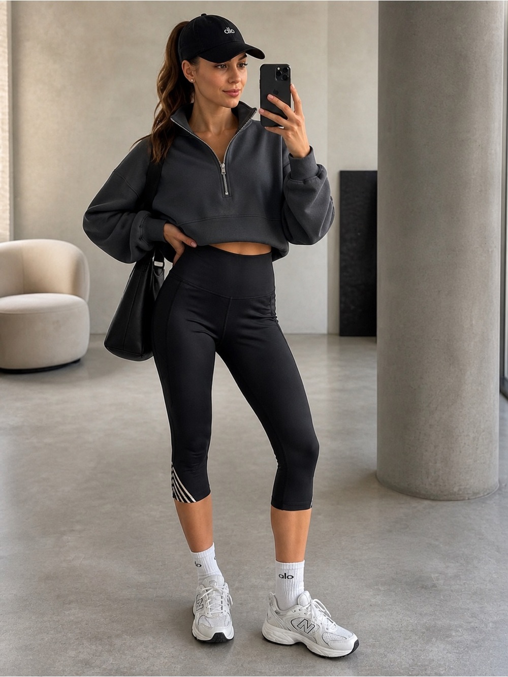 Black Athletic capri leggings